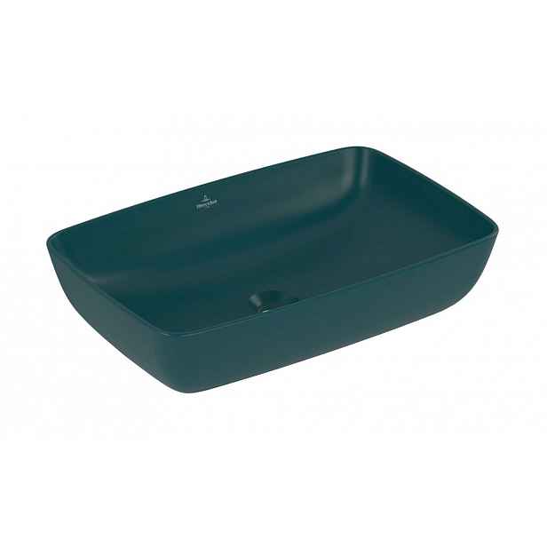 Villeroy & Boch Artis - Umyvadlo na desku 58x39 cm, bez přepadu, bez otvoru pro baterii, CeramicPlus, Teal 417258TE