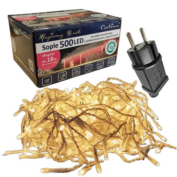 Vánoční Osvětlení Na Stromeček Sople 500 Led Teplá Bílá, Přídavná Zásuvka, Programátor