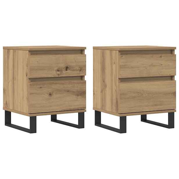 vidaXL Noční stolky 2 ks dub artisan 40 x 35 x 50 cm kompozitní dřevo