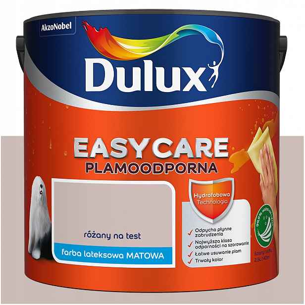 Barva na stěny stropu odolná proti skvrnám Dulux Easycare růžová na test 2,5L