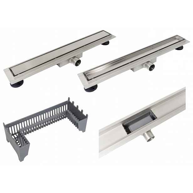 Lineární odtok Balneo Duplex Next Inox 90 cm Nerezová Ocel