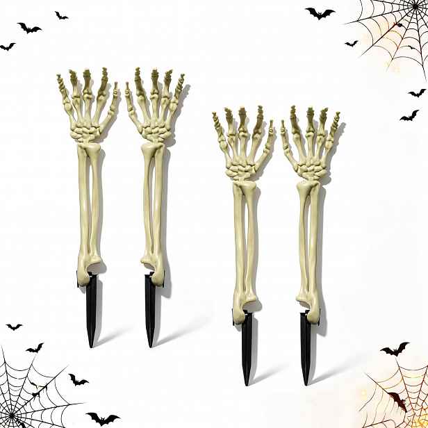 Ruce Kostlivec Halloween 46 CM 4 Ks Pohyblivé Pro Zahradu Trávníku Hřbitov