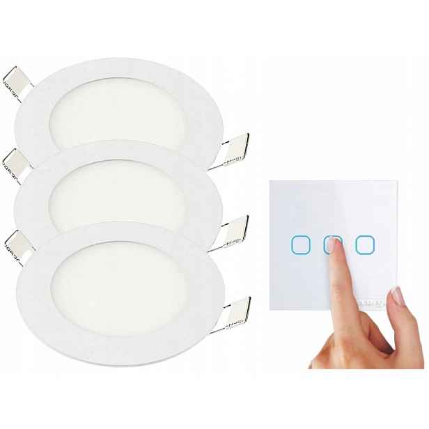 Sada Lampička Halogen Strop Led 3W 3x Vypínač
