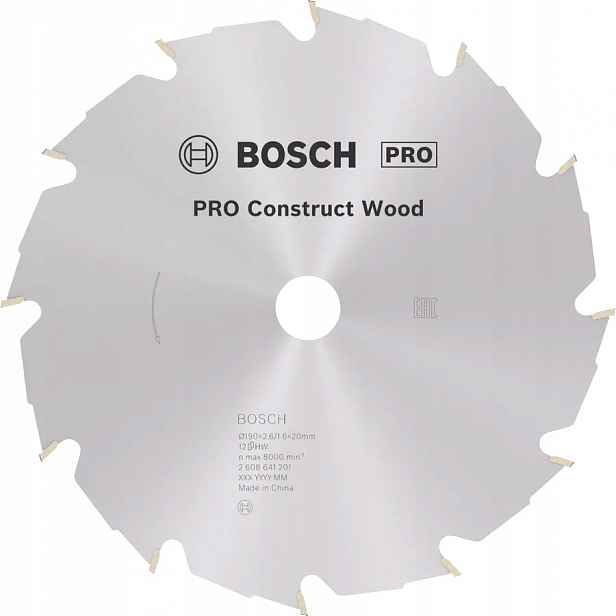 Kotoučová Pila Construct Wood 190*20/Z12 2608641201 Bosch