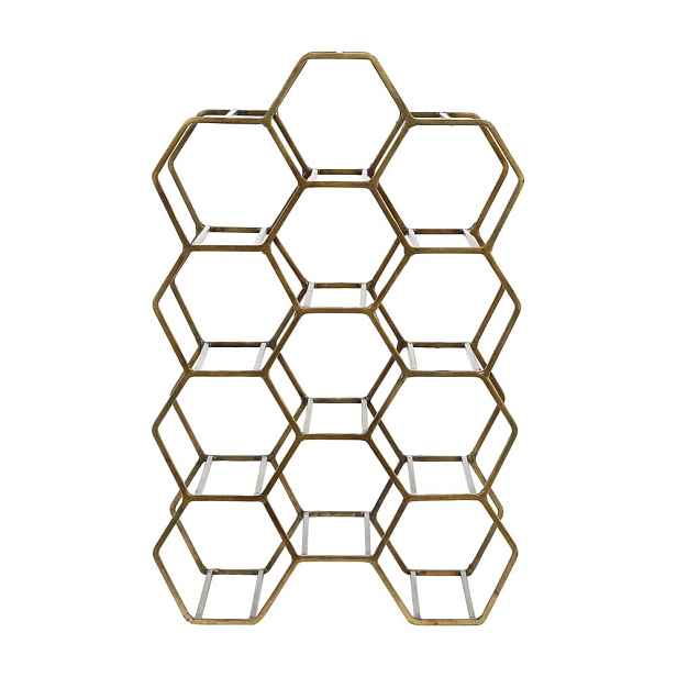 Kovový regál na víno v bronzové barvě na 12 lahví Salbris – Light & Living