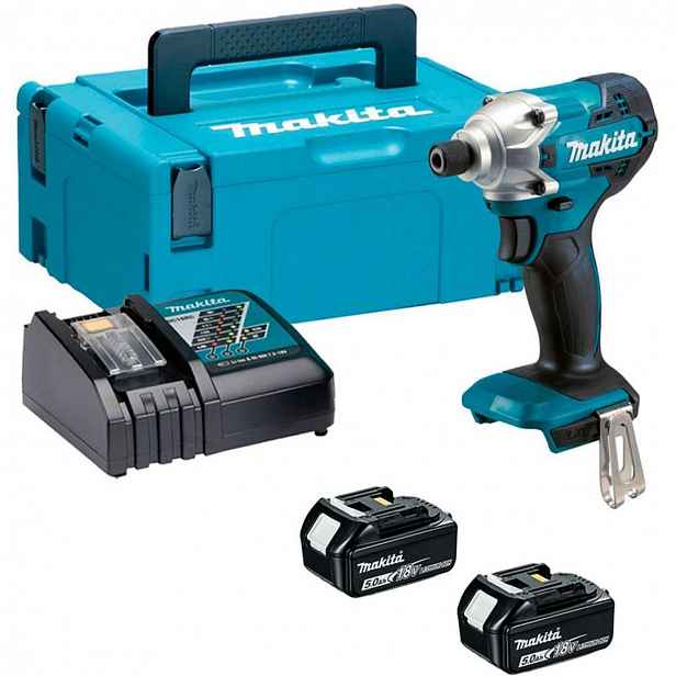 Makita - 18V AKU rázový šroubovák, 2x aku Li-Ion 5,0 Ah, nabíječka DTD156RTJ