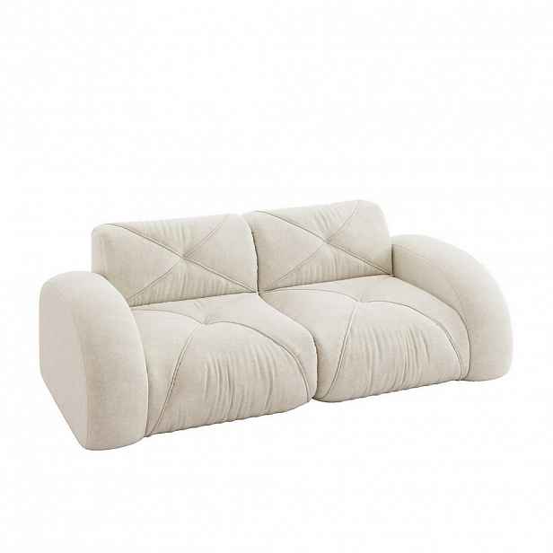 OKWISH MODULÁRNÍ 2místná pohovka světle béžová z chenille s vysokohustotní 32D pěnou bez rámu