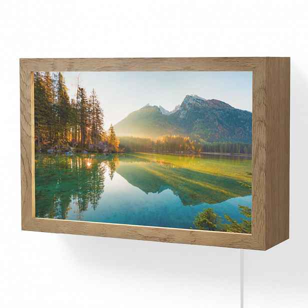 OnlyWow NÁSTĚNNÁ LAMPA Jezero - Les - Hory - Příroda - Slunce - Krajina 30x20 cm