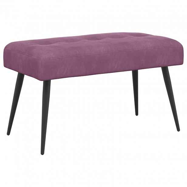 vidaXL Lavice s knoflíkovým prošíváním Fialová 80 x 40 x 46 cm Samet