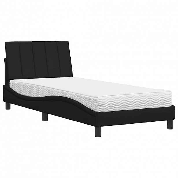 vidaXL Postel s matrací Hanko černá 90 x 190 cm textil