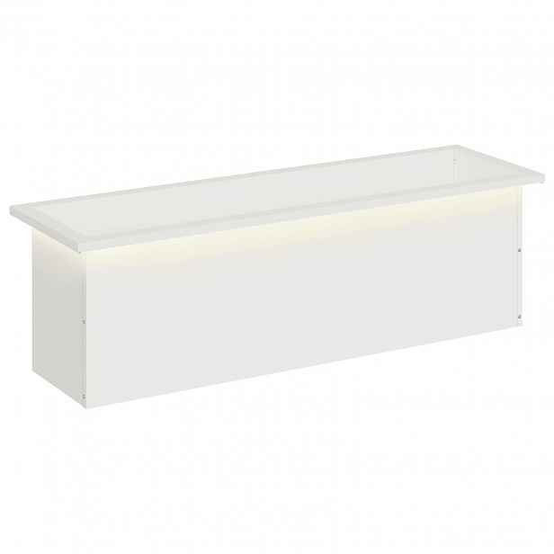 vidaXL Zahradní truhlík s LED osvětlením Bílá 30 × 100 × 30 cm Ocel