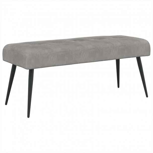 vidaXL Lavice s knoflíkovým prošíváním Světle šedá 110 x 40 x 46 cm