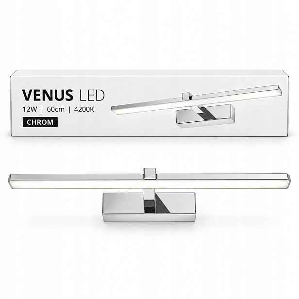 Světlo nad zrcadlo Venus 12W 60 cm chrom 4200K Led koupelnová lampa