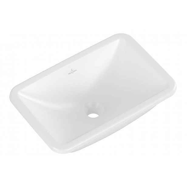 Villeroy & Boch Loop&Friends - Umyvadlo 52x35 cm, s přepadem, bez otvoru pro baterii, CeramicPlus, Stone White 4A5600RW