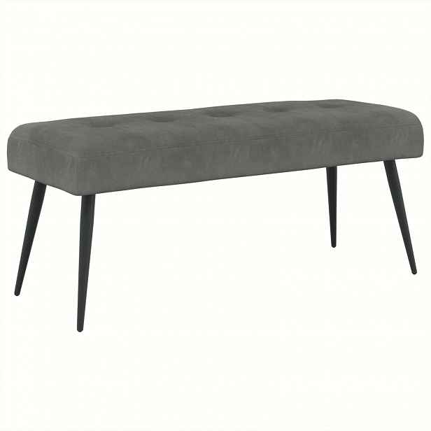 vidaXL Lavice s knoflíkovým prošíváním Tmavě šedá 110 x 40 x 46 cm