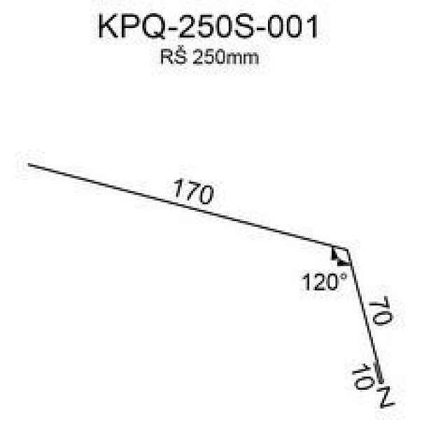 Okapový plech RS250S-120 SP25 RAL7035 0,50mm 2bm