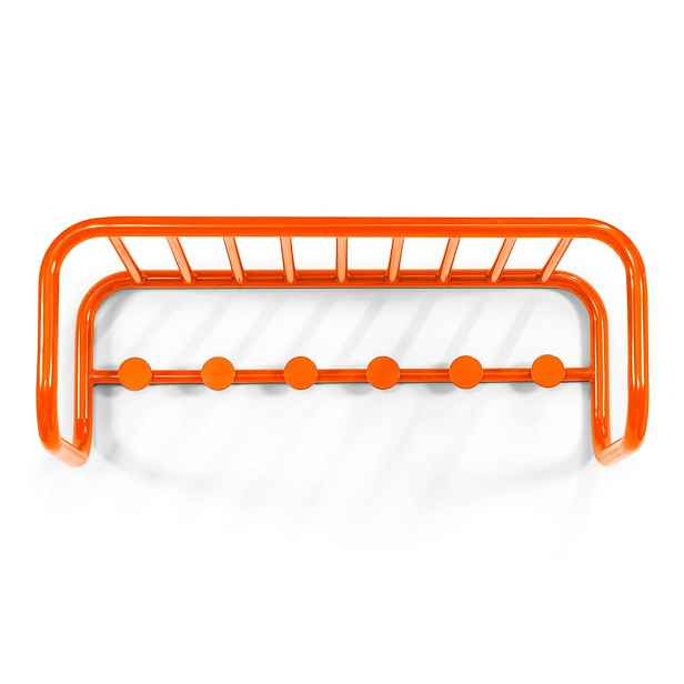 Oranžový kovový nástěnný věšák s poličkou 72 cm Retro – Spinder Design