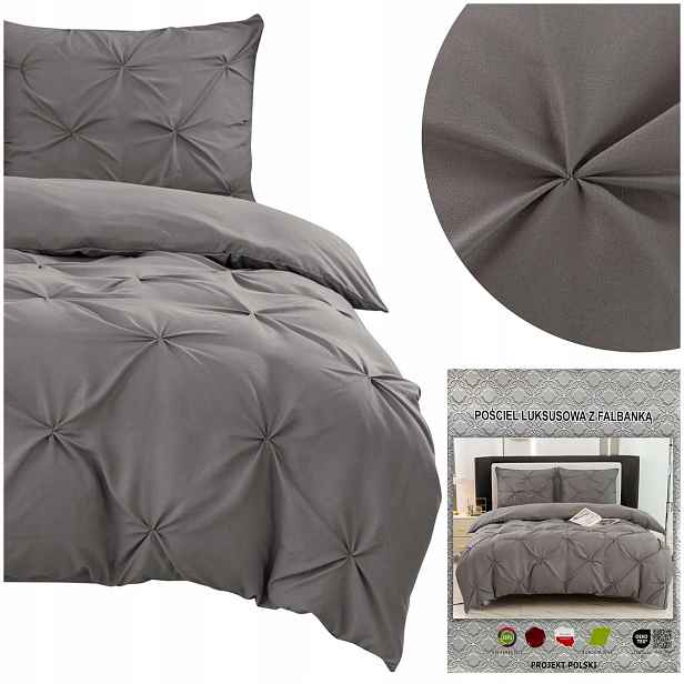 Povlečení 160x200 Sada 3 dílů Mikrovlákno s řasami Pia 03