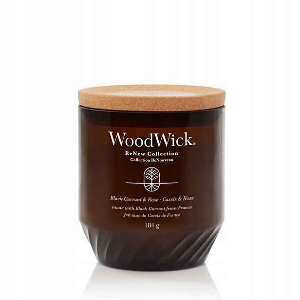 WoodWick Black Currant & Rose svíčka střední 184 g