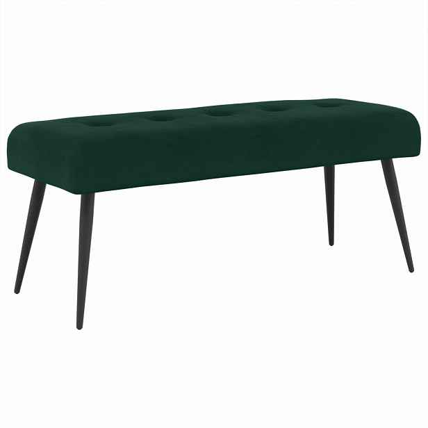 vidaXL Lavice s knoflíkovým prošíváním Tmavě zelená 110 x 40 x 46 cm