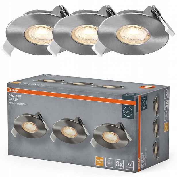 3x Led podomítkové stropní svítidlo Kulaté Stropní Svítidlo Spot kulaté 4.9W 270lm 2700K