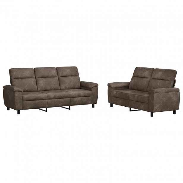 vidaXL Set pohovek 2 pcs Tmavě šedá Umělá semišová kůže