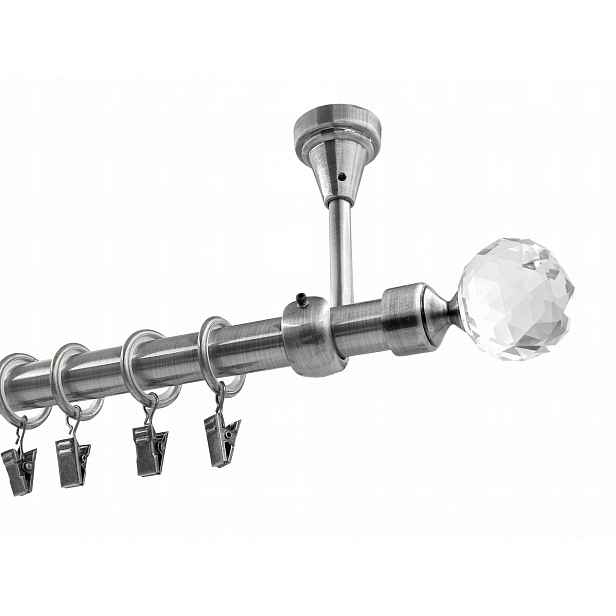 Jednoduchá garnýž kovový stropní mix hrotů nikl 19 mm 120 cm