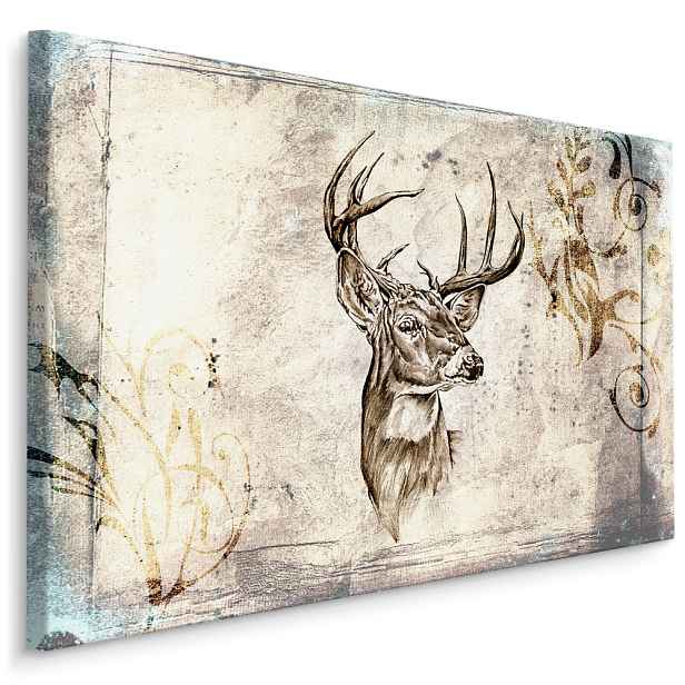 MyBestHome BOX Plátno Jelen Ve Stylu Vintage Varianta: 70x50