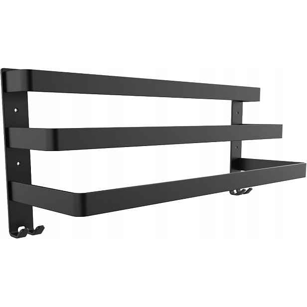 Premium věšák na Ručníky Do Koupelny loft Černý 60 cm 3 úrovně Háčky