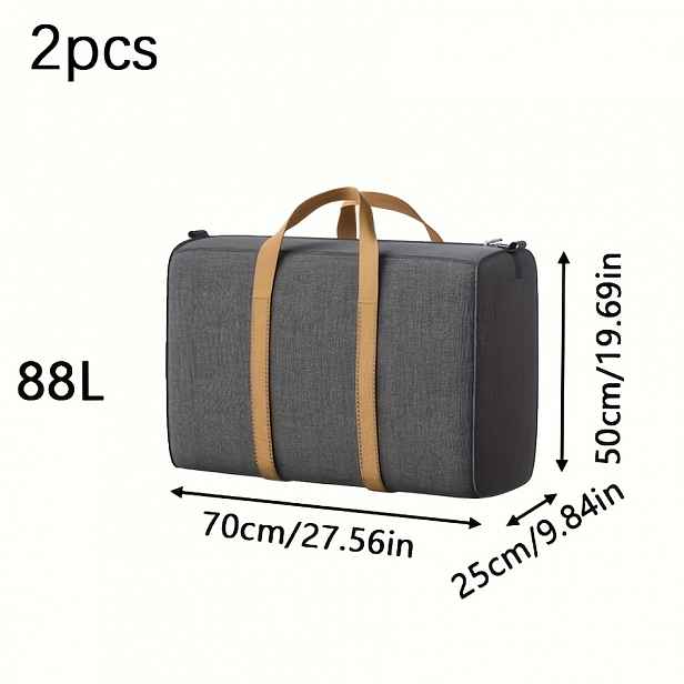 TEMU Organizéry na balení, [Odolné přepravní tašky] 2 ks odolných skládacích pohyblivých vaků | Kationtová tkanina 88L/148L (70x25x50cm/90x31x53cm) s
