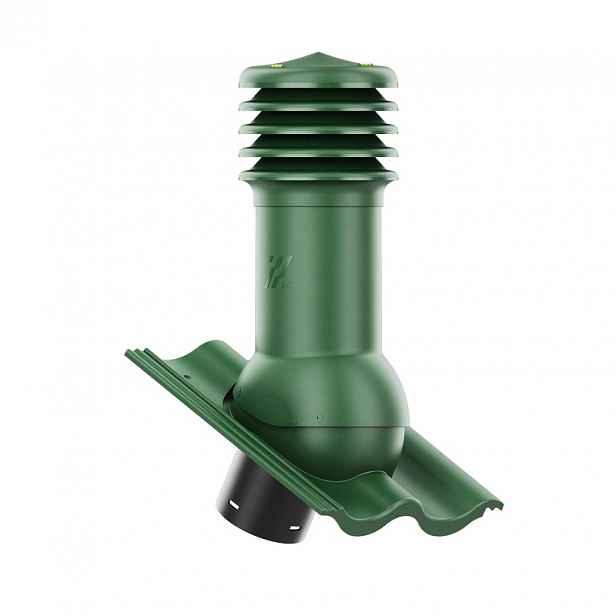 Větrací komín HiVent pro cementovou střešní krytinu Palema 150 mm zelený