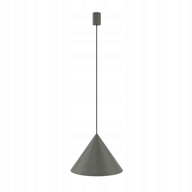 Závěsná lampa šedá nad jídelním stolem, kužel 35 cm Nowodvorski
