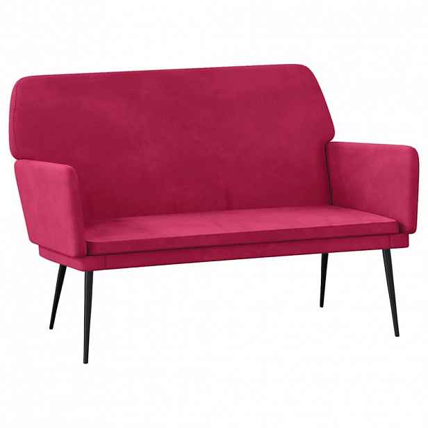 vidaXL Lavice vínová 108 x 79 x 79 cm samet