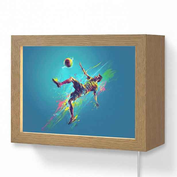 OnlyWow NÁSTĚNNÁ LAMPA Fotbalista - Stříkající barva - Barevné - Míč 20x15 cm