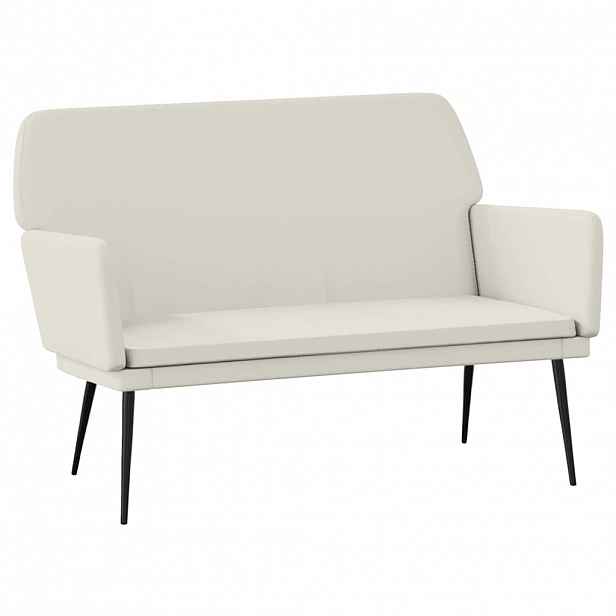 vidaXL Lavice krémová 108 x 79 x 79 cm samet