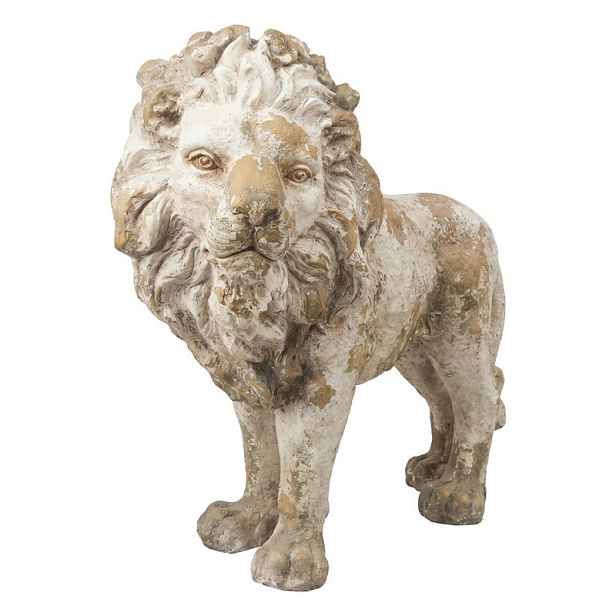 Béžová dekorativní figurka lev v antik stylu - 93*33*78 cm Clayre & Eef