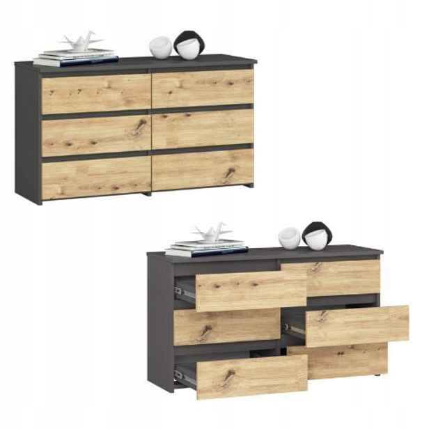 Komoda skříňka CL100 6 zásuvek grafit-artisan Akd