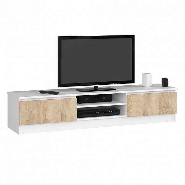 RAUMHIRSCH FURNITURE NÍZKÁ SKŘÍŇ Bílá, dub Sonoma 33/160/40