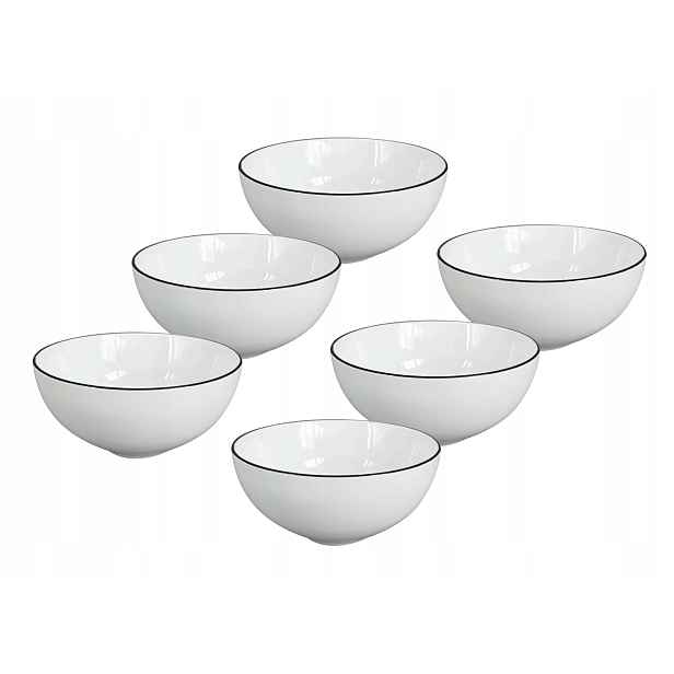 Set 6 ks Miska Alba Black, 15 cm, černá linka