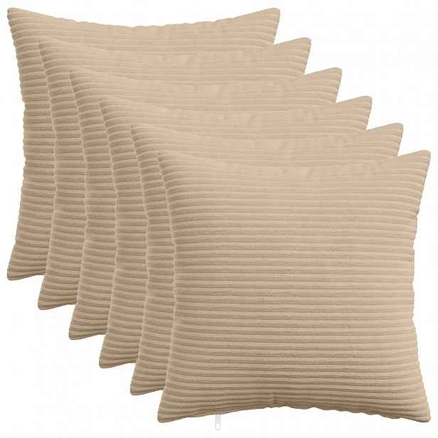 vidaXL Povlak na polštář 6 pcs HEERLEN Taupe 50 x 50 cm manšestr