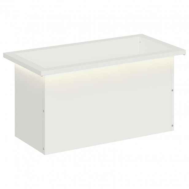 vidaXL Zahradní truhlík s LED osvětlením Bílá 30 × 60 × 30 cm Ocel