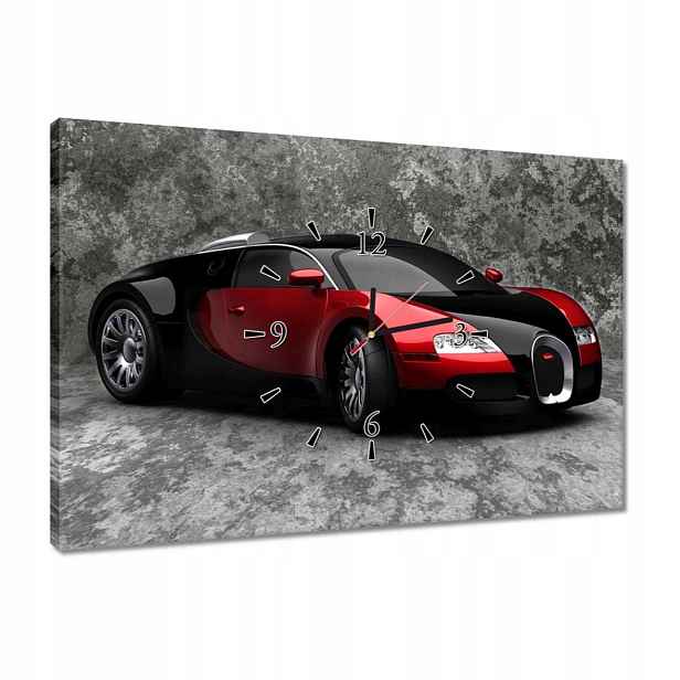 Hodiny 60x40 Bugatti Veyron Červené