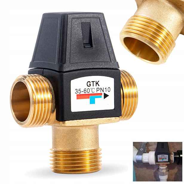 Termostatický míchač Sprchový směšovací ventil Ohřívač vody Zaw 3/4"