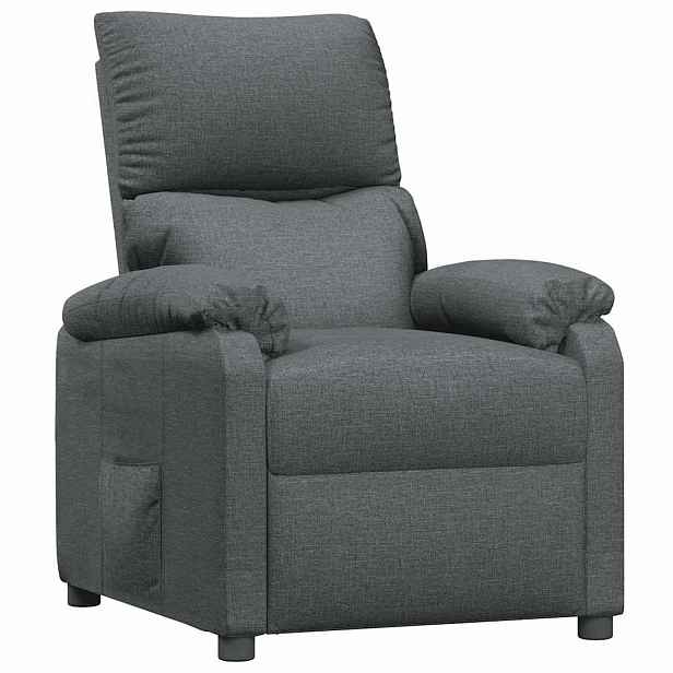 vidaXL Polohovací křeslo tmavě šedé textil