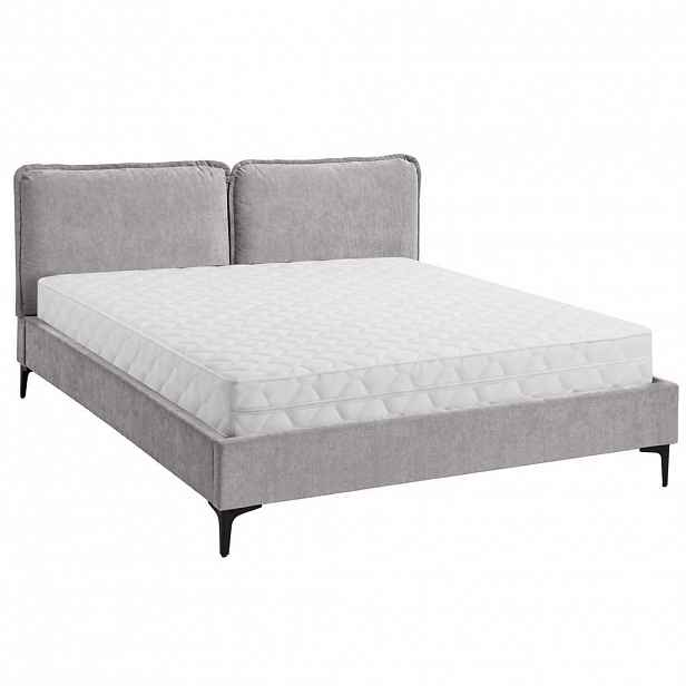 Beautysofa ČALOUNĚNÁ POSTEL Sombra, manželská postel 160x200 cm s taštičkovou matrací 26 cm, žinylková látka, šedá