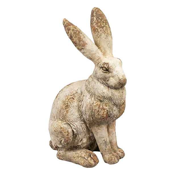 Béžová antik dekorativní figurka zajíc - 34*24*55 cm Clayre & Eef