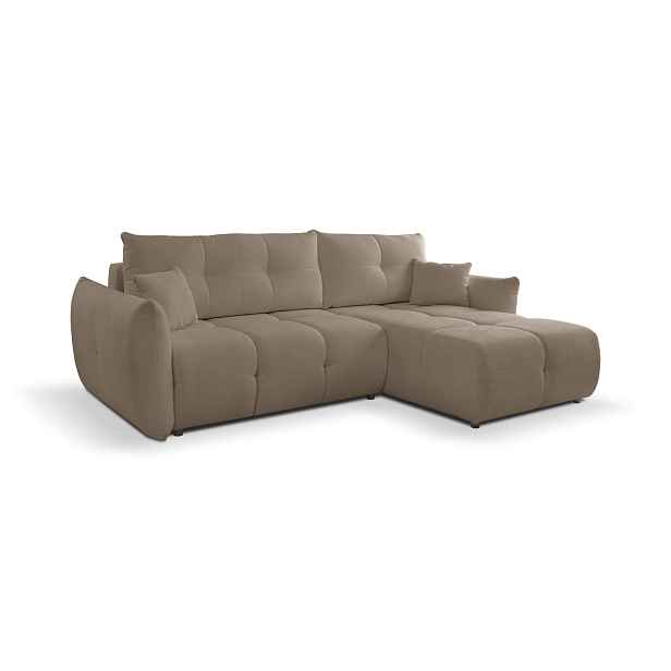 Laski Rozkládací rohová sedací souprava Base 257 cm Sicuro 45 bouclé caffe latte univerzální