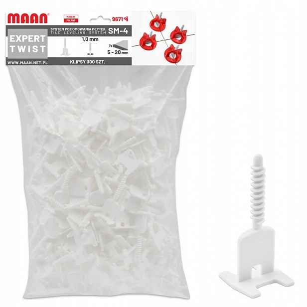 SM-4 Expert Twist klipy na glazuru klip sada Spárovací Hmota 1 mm 300 ks