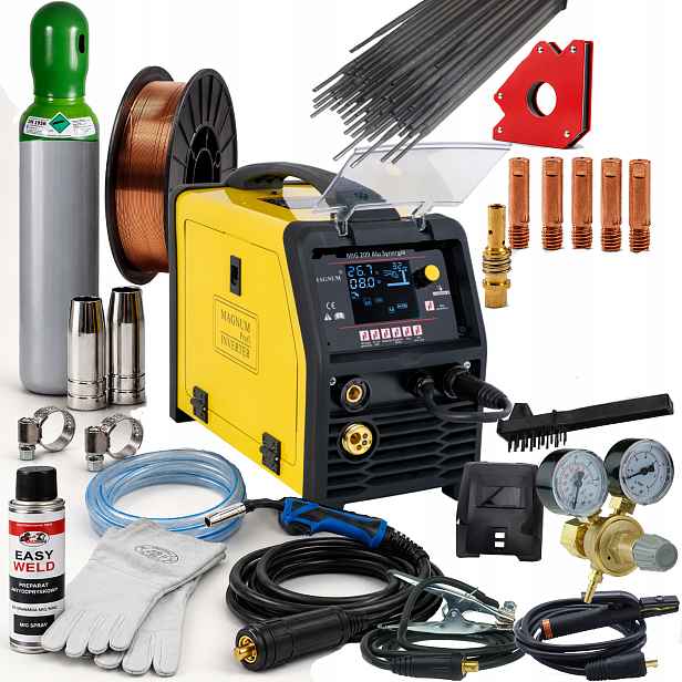 Svařovací stroj Magnum Mig 209 Alu Synergia Mig/mag Mma Tig Flux 200A 230V SET3