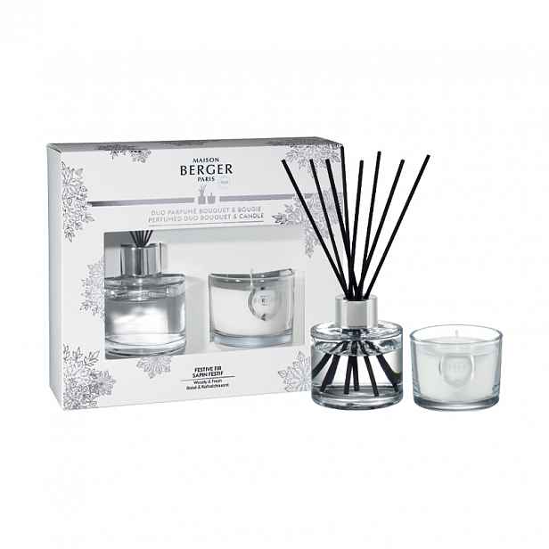 Maison Berger Paris Dárková sada Duo Mini Winter: aroma difuzér s náplní 80 ml + svíčka 80 g, Pod vánočním stromem 4568